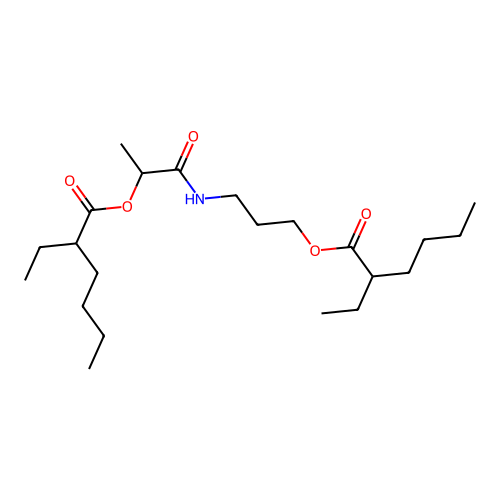 3-({2-[(2-Ethylhexanoyl)oxy]propanoyl}amino)propyl 2-ethylhexanoate structure