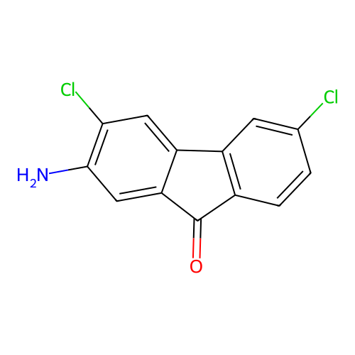 2-Amino-3,6-dichlorofluoren-9-one structure