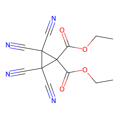 Diethyl 2,2,3,3-tetracyanocyclopropane-1,1-dicarboxylate structure