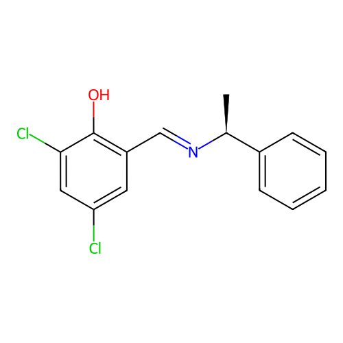 3,5-Dichloro-2-{[(1-phenylethyl)imino]methyl}phenol structure