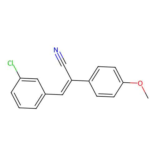 2-(p-Methoxyphenyl)-3-(m-chlorophenyl)acrylonitrile structure