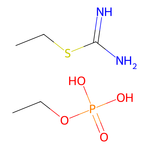Ethyl carbamimidothioate--ethyl dihydrogen phosphate (1/1) structure