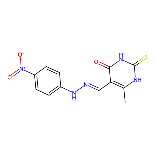 (5Z)-6-methyl-5-[[2-(4-nitrophenyl)hydrazinyl]methylidene]-2 structure
