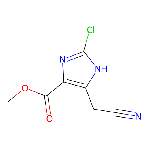 methyl 2-chloro-5-(cyanomethyl)-1H-imidazole-4-carboxylate structure