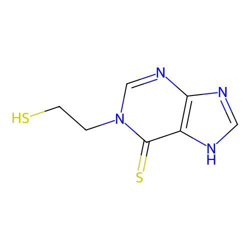 1-(2-sulfanylethyl)-7H-purine-6-thione structure