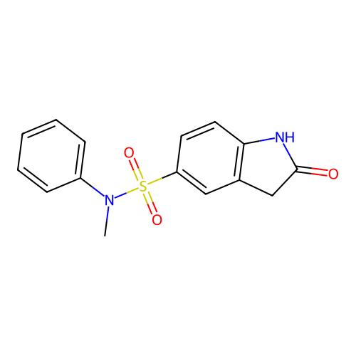 N-methyl-2-oxo-N-phenyl-1,3-dihydroindole-5-sulfonamide structure