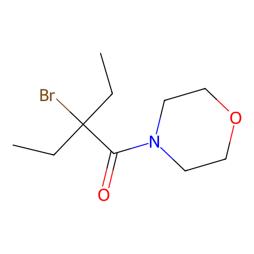 2-Bromo-2-ethyl-1-(morpholin-4-yl)butan-1-one structure