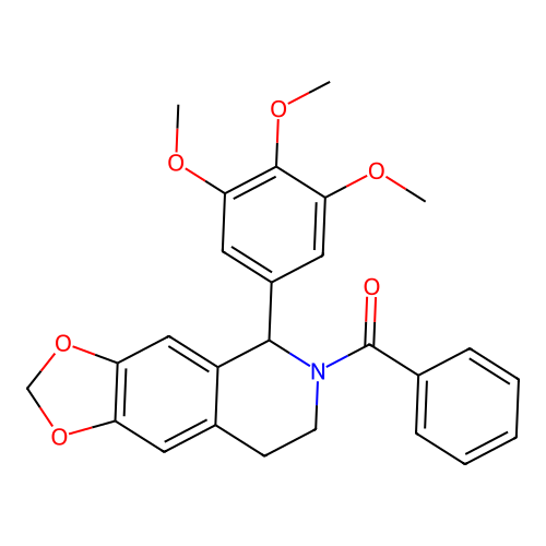 6-Benzoyl-5-(3,4,5-trimethoxyphenyl)-5,6,7,8-tetrahydro(1,3)dioxolo(4,5-g)isoquinoline structure