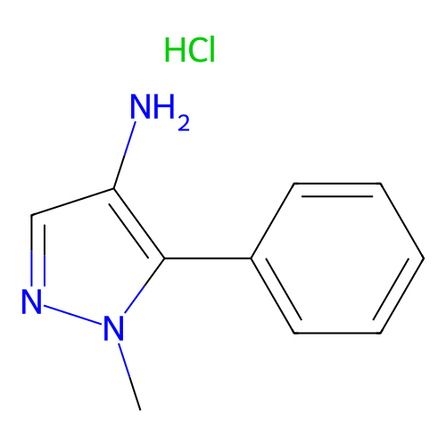 Pyrazole, 4-amino-1-methyl-5-phenyl-, hydrochloride structure