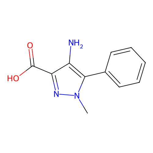 3-Pyrazolecarboxylic acid, 4-amino-1-methyl-5-phenyl- structure
