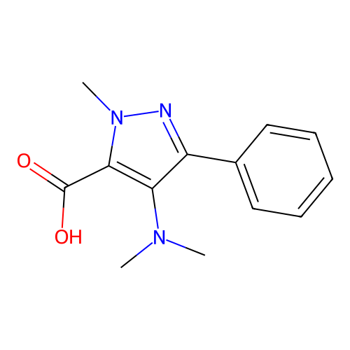 5-Pyrazolecarboxylic acid, 4-(dimethylamino)-1-methyl-3-phenyl- structure
