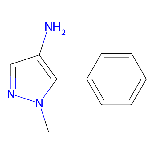 1-methyl-5-phenyl-1H-pyrazol-4-amine structure