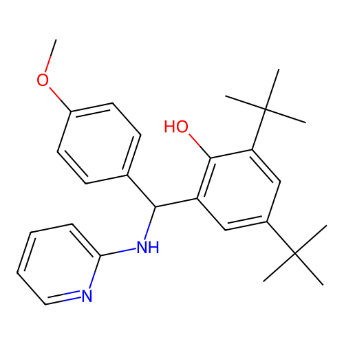 2,4-Di-tert-butyl-6-((4-methoxyphenyl)(pyridin-2-ylamino)methyl)phenol structure