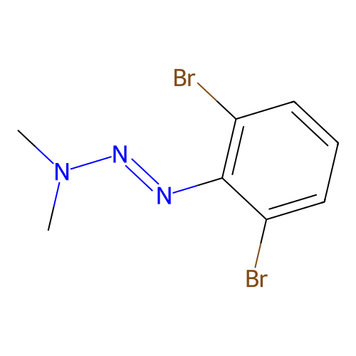 (1E)-1-(2,6-dibromophenyl)-3,3-dimethyltriaz-1-ene structure