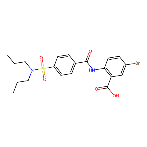 Benzoic acid, 5-bromo-2-[[4-[(dipropylamino)sulfonyl]benzoyl]amino]- structure