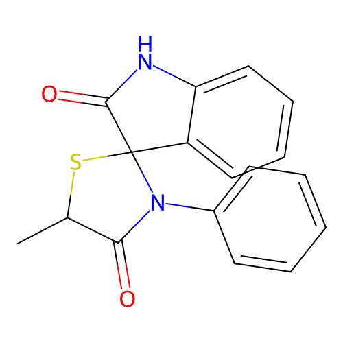 Spiro[3H-indole-3,2'-thiazolidine]-2,4'(1H)-dione, 5'-methyl-3'-phenyl- structure
