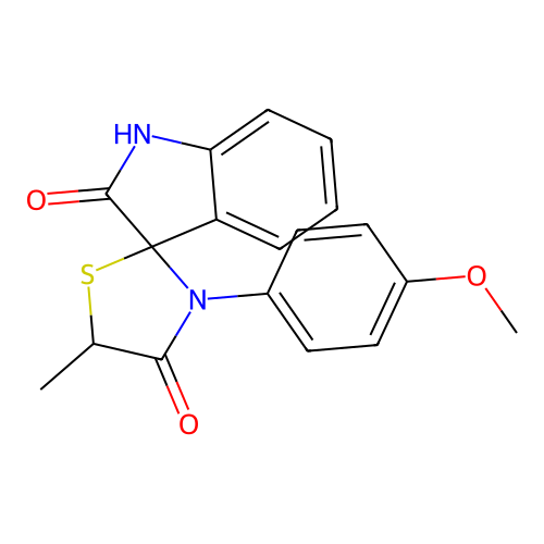 2',4-Dioxo-3-(4-methoxyphenyl)-5-methylspiro[1,3-thiazolidine-2,3'-indoline] structure
