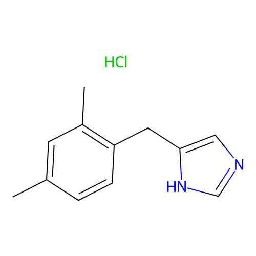 1H-Imidazole, 4-((2,4-dimethylphenyl)methyl)-, monohydrochloride structure