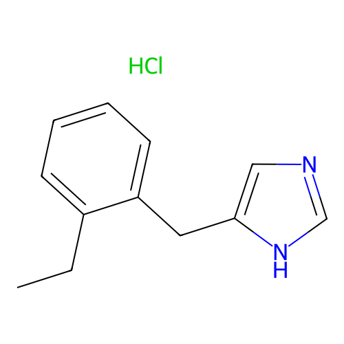 1H-Imidazole, 4-((2-ethylphenyl)methyl)-, monohydrochloride structure