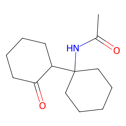 N-[1-(2-oxocyclohexyl)cyclohexyl]acetamide structure