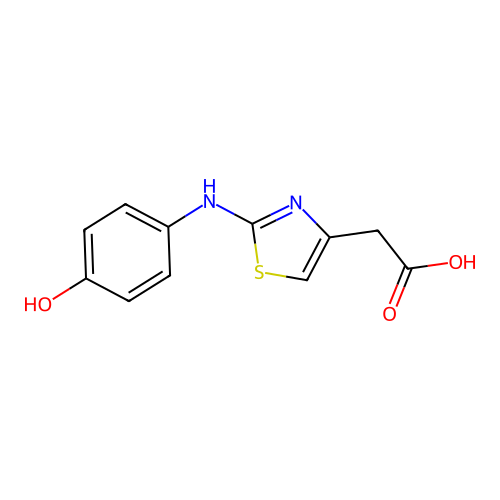4-Thiazoleacetic acid, 2-[(4-hydroxyphenyl)amino]- structure