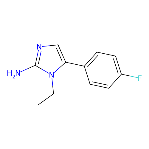 1-ethyl-5-(4-fluorophenyl)-1H-imidazol-2-amine structure