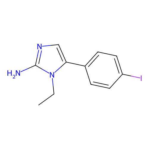 1-ethyl-5-(4-iodophenyl)-1H-imidazol-2-amine structure
