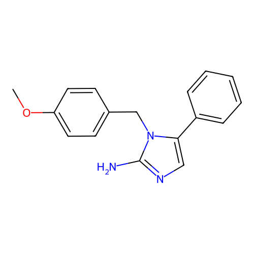 1-(4-methoxybenzyl)-5-phenyl-1H-imidazol-2-amine structure