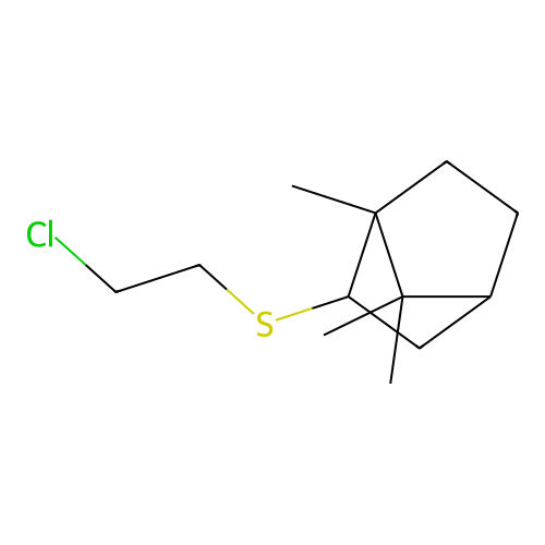 2-[(2-Chloroethyl)sulfanyl]-1,7,7-trimethylbicyclo[2.2.1]heptane structure
