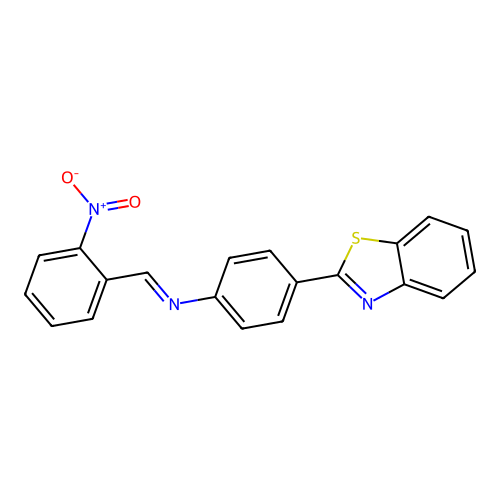Benzenamine, 4-(2-benzothiazolyl)-N-[(2-nitrophenyl)methylene]- structure