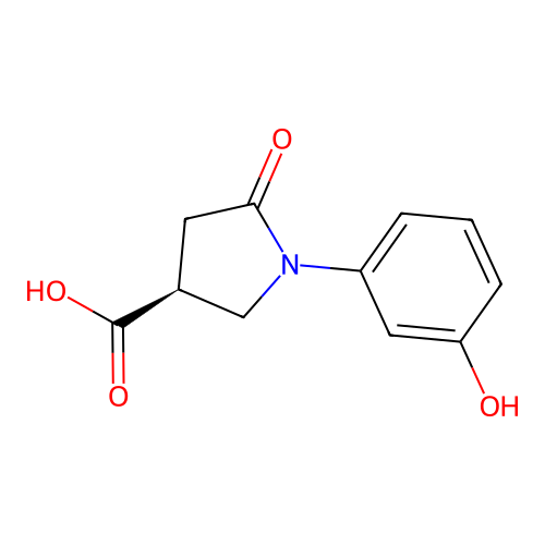 (3S)-1-(3-hydroxyphenyl)-5-oxopyrrolidine-3-carboxylic acid structure