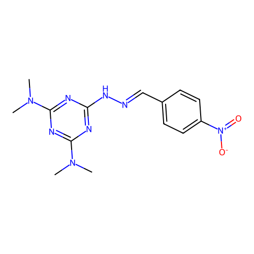 2-N,2-N,4-N,4-N-tetramethyl-6-N-[(4-nitrophenyl)methylidenea structure