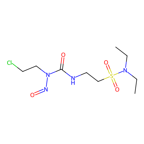 Ethanesulfonamide, 2-((((2-chloroethyl)nitrosoamino)carbonyl)amino)-N,N-diethyl- structure