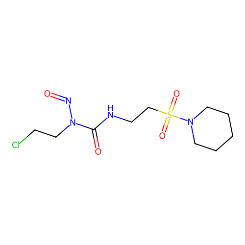 Piperidine, 1-((2-((((2-chloroethyl)nitrosoamino)carbonyl)amino)ethyl)sulfonyl)- structure