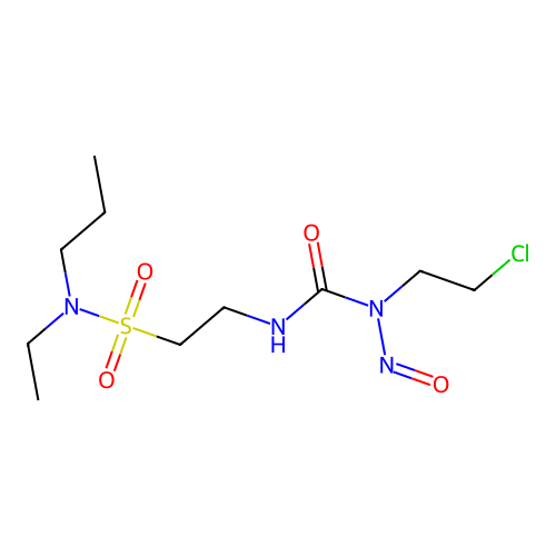 Ethanesulfonamide, 2-((((2-chloroethyl)nitrosoamino)carbonyl)amino)-N-ethyl-N-propyl- structure