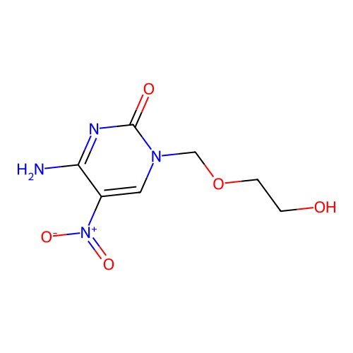 1-((2-Hydroxyethoxy)methyl)-5-nitorcytosine structure