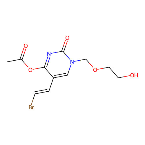 1-((2-Acetoxyethoxy)methyl)-(E)-5-(2-bromovinyl)uracil structure