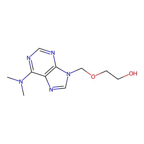 9-((2-Hydroxyethoxy)methyl)-6-dimethyladenine structure