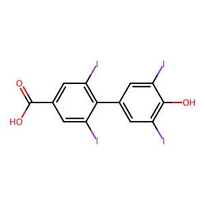 4'-Hydroxy-2,3',5',6-tetraiodobiphenyl-4-carboxylic acid structure
