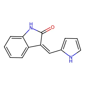 3-(1H-吡咯-2-基亚甲基)-1H-吲哚-2-酮 structure