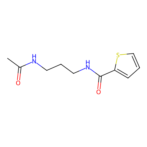 N-[3-(acetylamino)propyl]thiophene-2-carboxamide structure