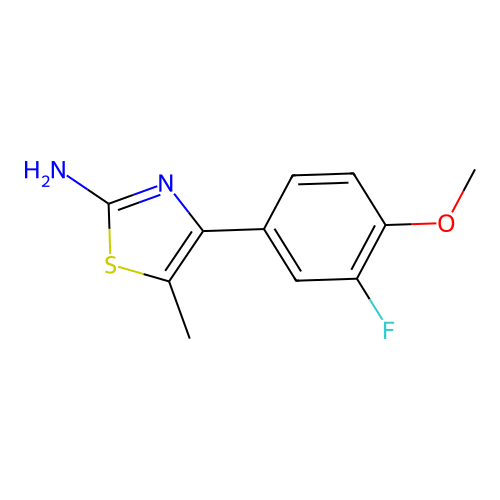 4-(3-Fluoro-4-methoxy-phenyl)-5-methyl-thiazol-2-ylamine structure