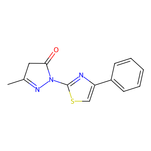 3-methyl-1-(4-phenylthiazol-2-yl)-1H-pyrazol-5(4H)-one structure