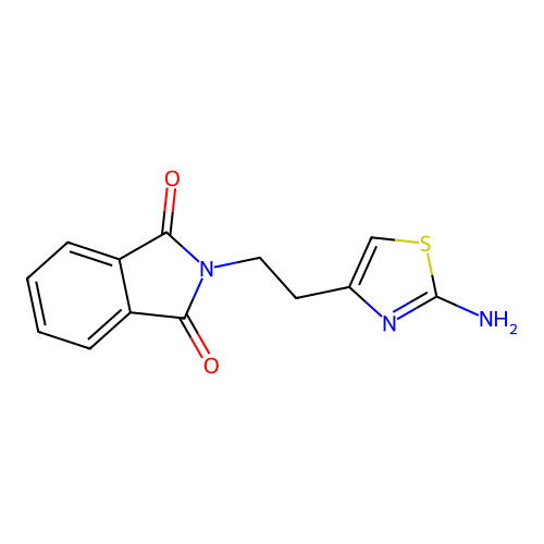 2-[2-(2-amino-1,3-thiazol-4-yl)ethyl]-1H-isoindole-1,3(2H)-dione structure