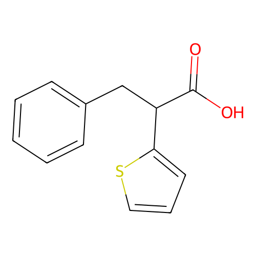 3-Phenyl-2-thiophen-2-ylpropanoic acid structure