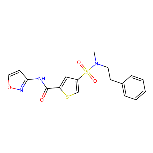 N-3-Isoxazolyl-4-[[methyl(2-phenylethyl)amino]sulfonyl]-2-thiophenecarboxamide structure
