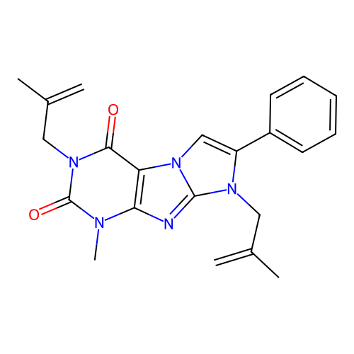 4-Methyl-2,6-bis(2-methylprop-2-enyl)-7-phenylpurino[7,8-a]imidazole-1,3-dione structure
