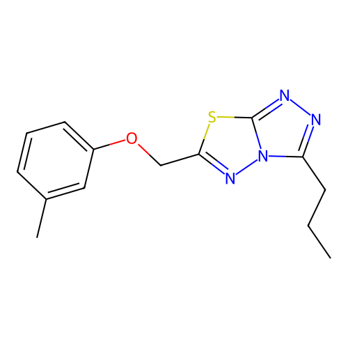 6-[(3-Methylphenoxy)methyl]-3-propyl[1,2,4]triazolo[3,4-b][1,3,4]thiadiazole structure