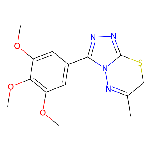 6-methyl-3-(3,4,5-trimethoxyphenyl)-7H-[1,2,4]triazolo[3,4-b][1,3,4]thiadiazine structure