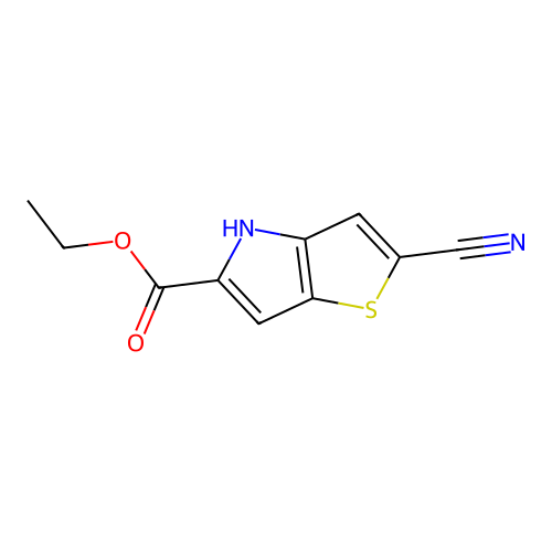 ethyl 2-cyano-4H-thieno[3,2-b]pyrrole-5-carboxylate structure